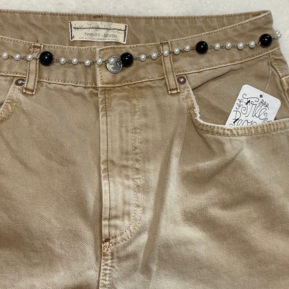 Free people tan ripped jeans - Picture 1 of 4